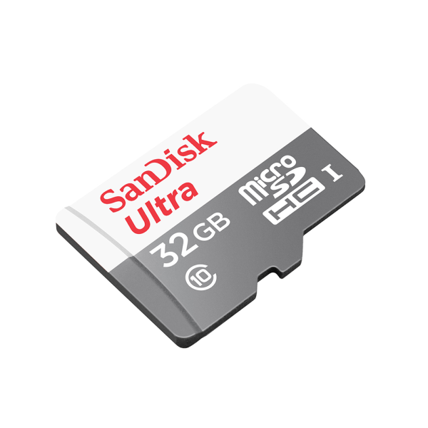SanDisk Ultra MicroSD 32GB Class 10 Memory Card with Adapter ذاكرة ساندسك 32جيجا للتحميل بسرعة عالية مناسبة للكاميرات والجوال 